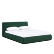 Isla Forest Green Chenille Performance Queen Bed