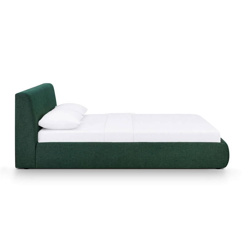 Isla Forest Green Chenille Performance Queen Bed