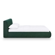 Isla Forest Green Chenille Performance Queen Bed