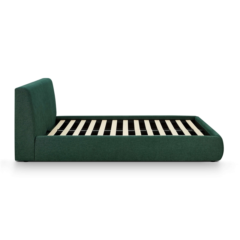 Isla Forest Green Chenille Performance Queen Bed