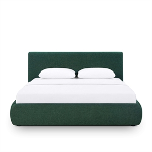 Isla Forest Green Chenille Performance Queen Bed