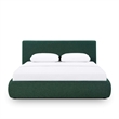 Isla Forest Green Chenille Performance Queen Bed