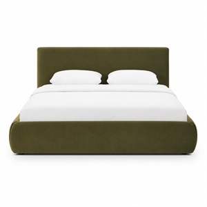 Isla Green Performance Velvet Queen Bed