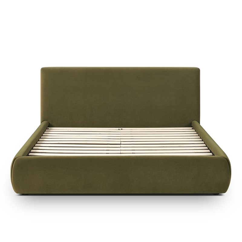 Isla Green Performance Velvet Queen Bed