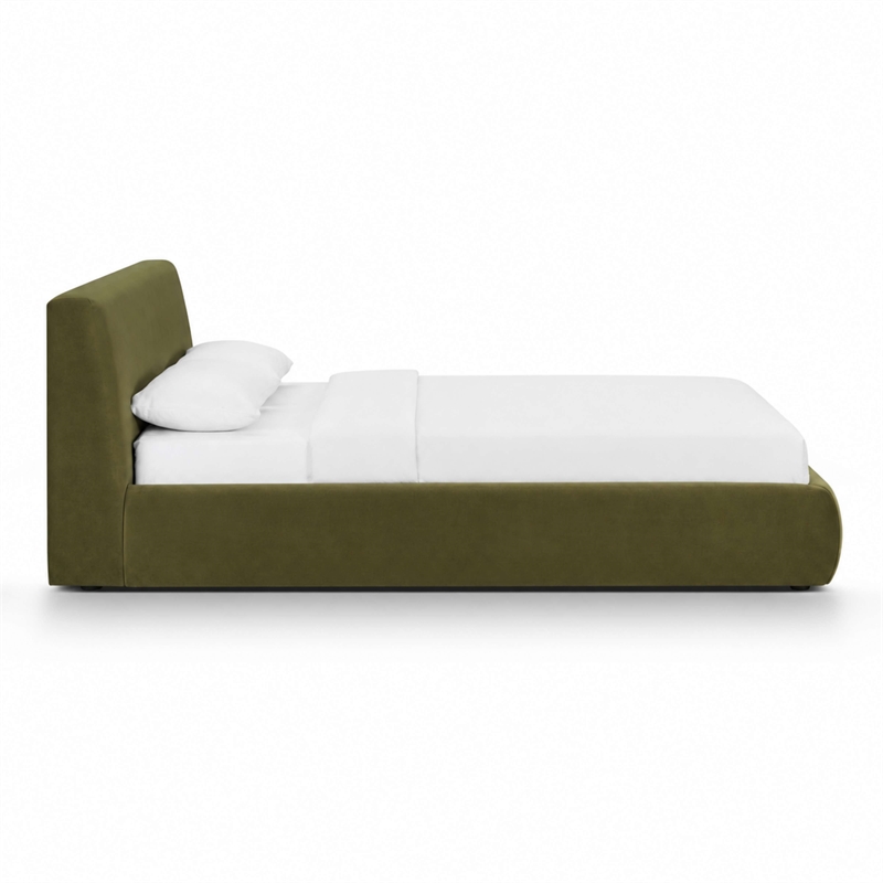 Isla Green Performance Velvet Queen Bed