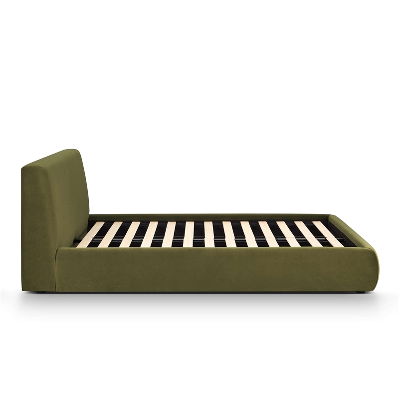 Isla Green Performance Velvet Queen Bed
