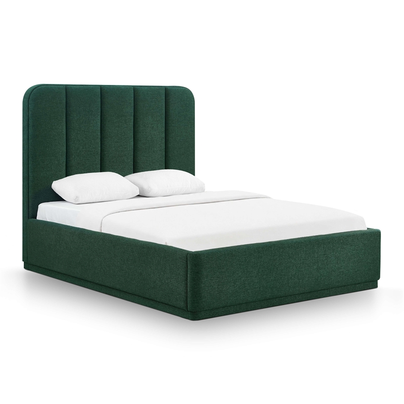 Parker Forest Green Chenille Queen Bed