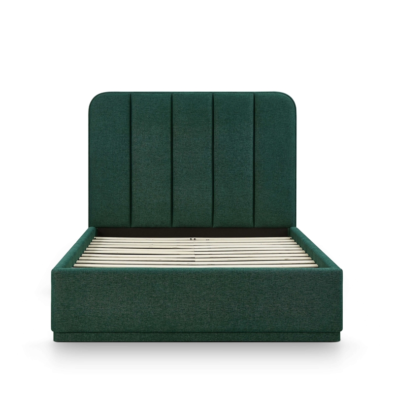 Parker Forest Green Chenille Queen Bed