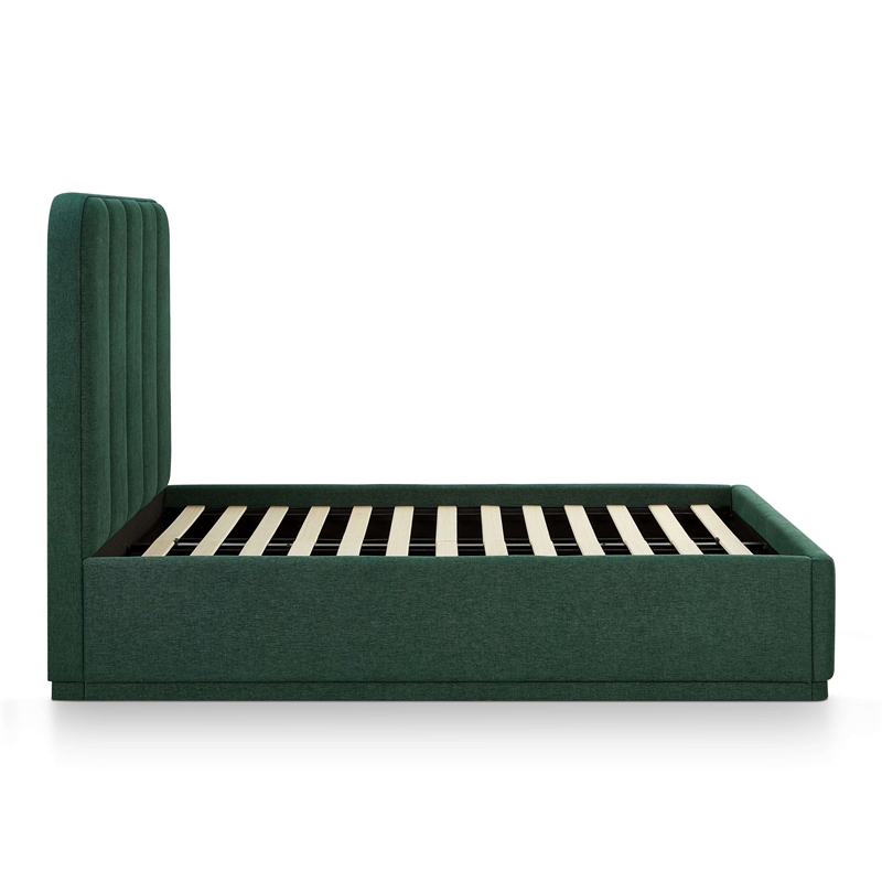 Parker Forest Green Chenille Queen Bed