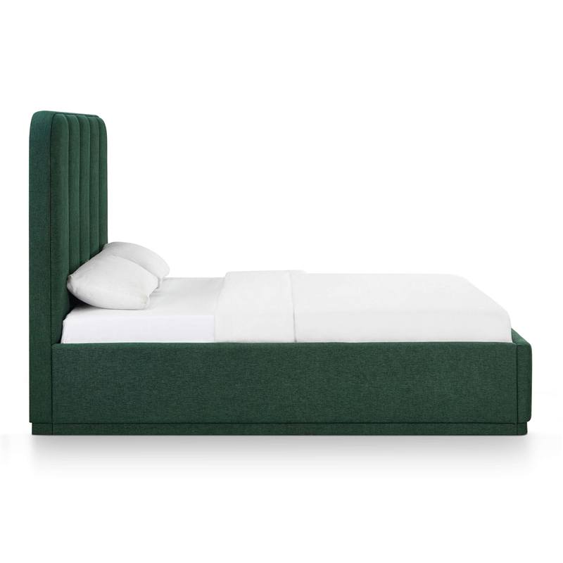 Parker Forest Green Chenille Queen Bed