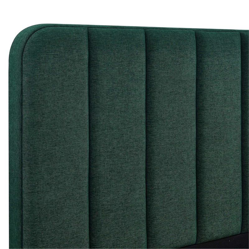 Parker Forest Green Chenille Queen Bed