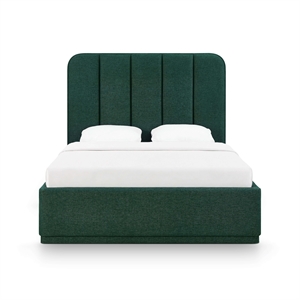 Parker Forest Green Chenille Queen Bed