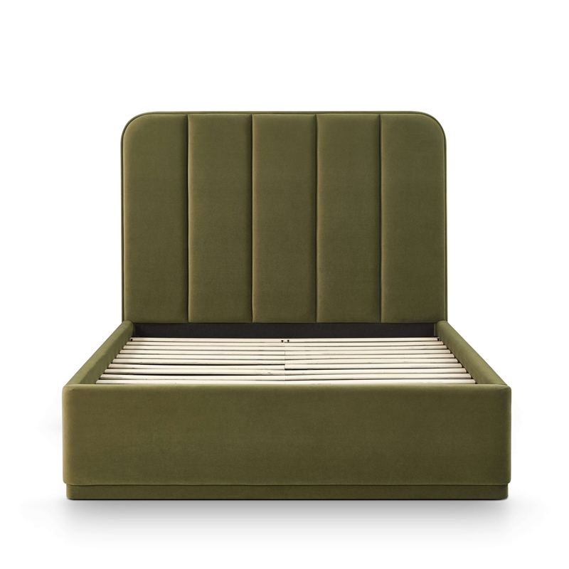 Parker Green Performance Velvet Queen Bed
