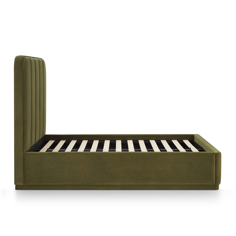 Parker Green Performance Velvet Queen Bed