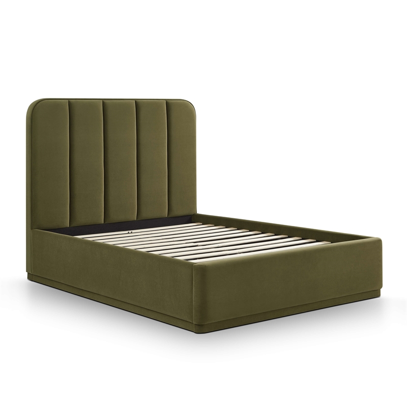 Parker Green Performance Velvet Queen Bed