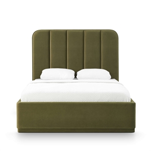 Parker Green Performance Velvet Queen Bed