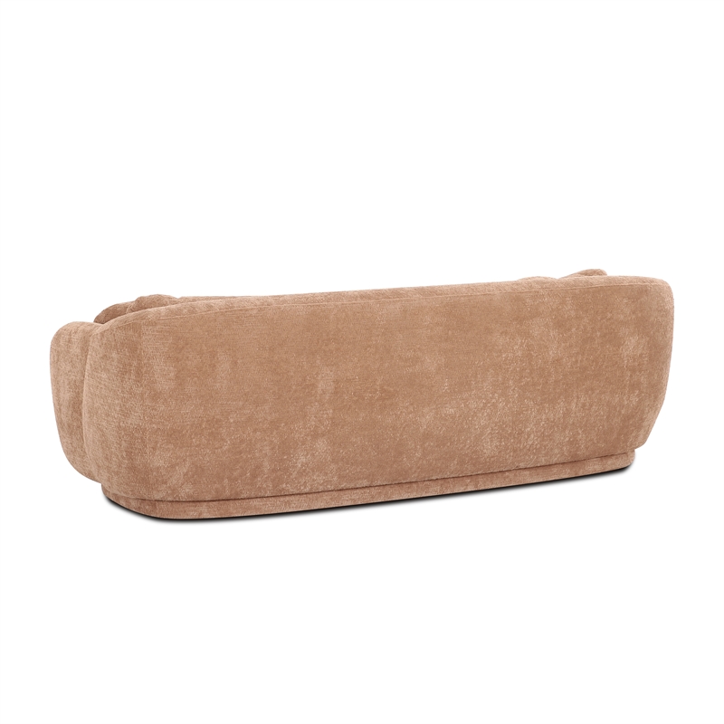 Misty Tan Textured Knubby Fabric Sofa