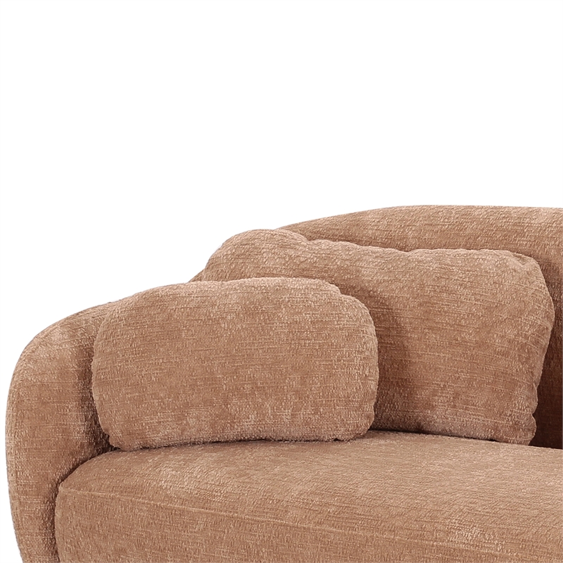 Misty Tan Textured Knubby Fabric Sofa