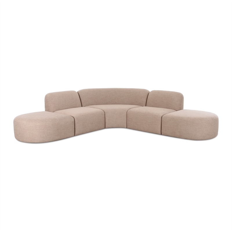 Gorge Tan Performance 5 Piece Euro Sectional