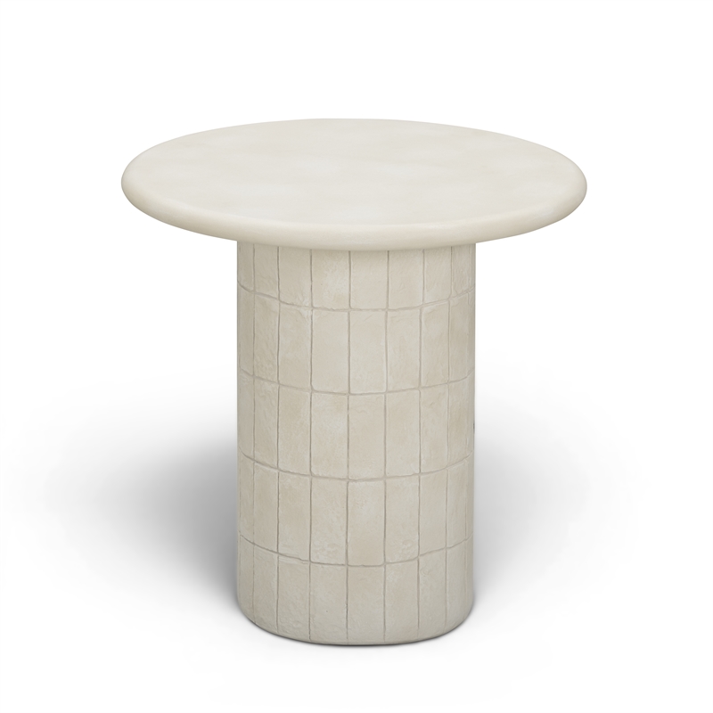 Fafo Beige Indoor/Outdoor Concrete Side Table