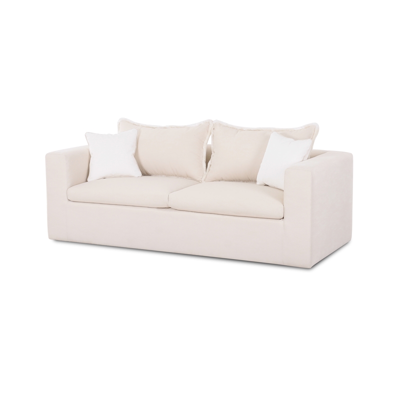 Salty Cream Performance Petite Boucle Outdoor Sofa