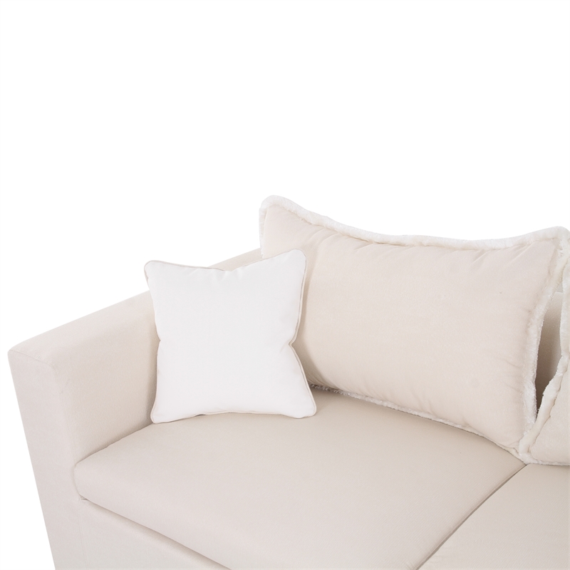 Salty Cream Performance Petite Boucle Outdoor Sofa