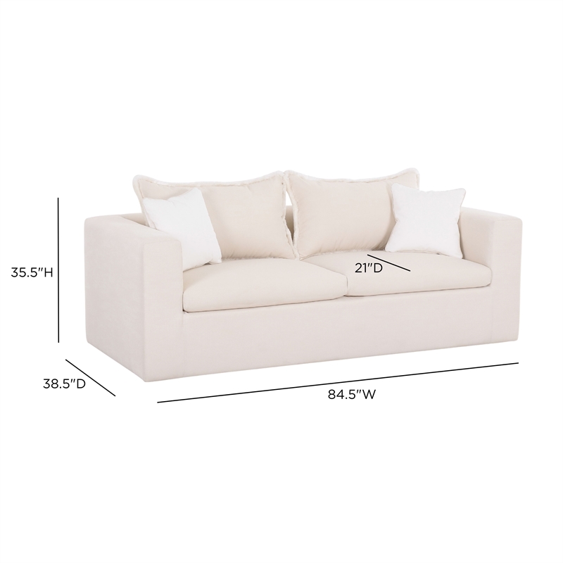 Salty Cream Performance Petite Boucle Outdoor Sofa