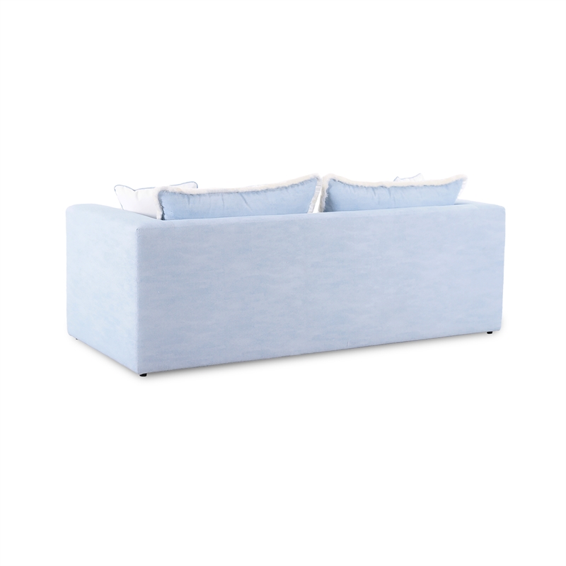 Salty Light Blue Performance Petite Boucle Outdoor Sofa