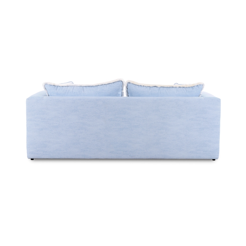 Salty Light Blue Performance Petite Boucle Outdoor Sofa