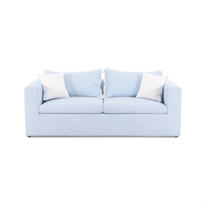 Salty Light Blue Performance Petite Boucle Outdoor Sofa