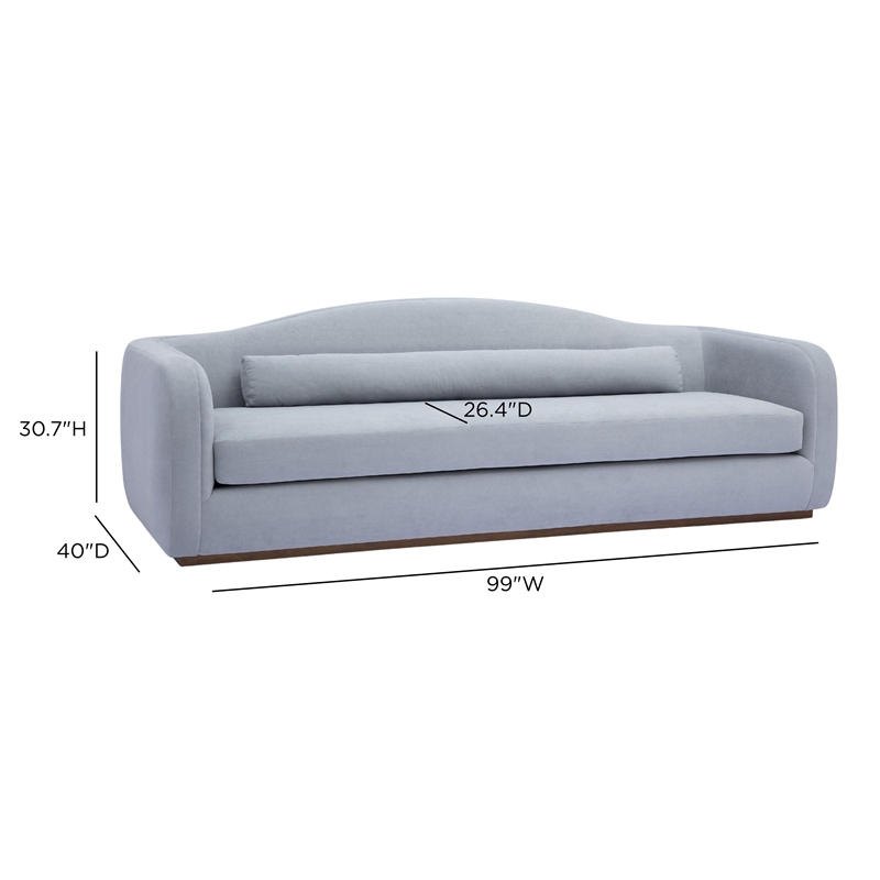 Camille Baby Blue Performance Velvet Sofa