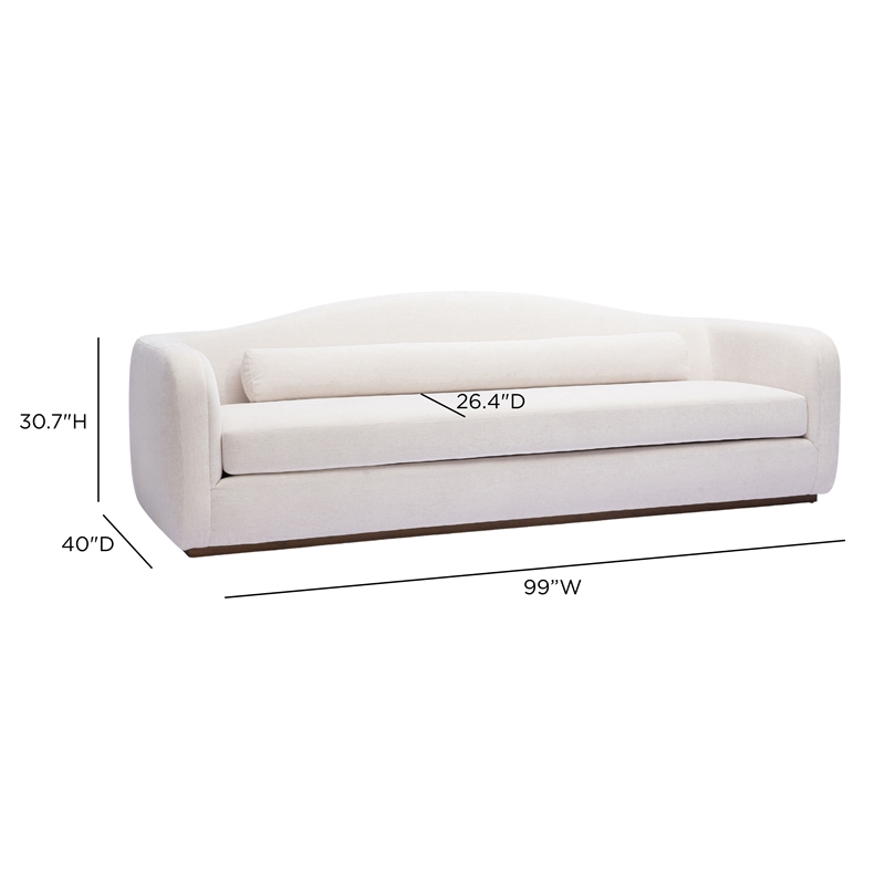 Camille Cream Performance Linen Chenille Sofa
