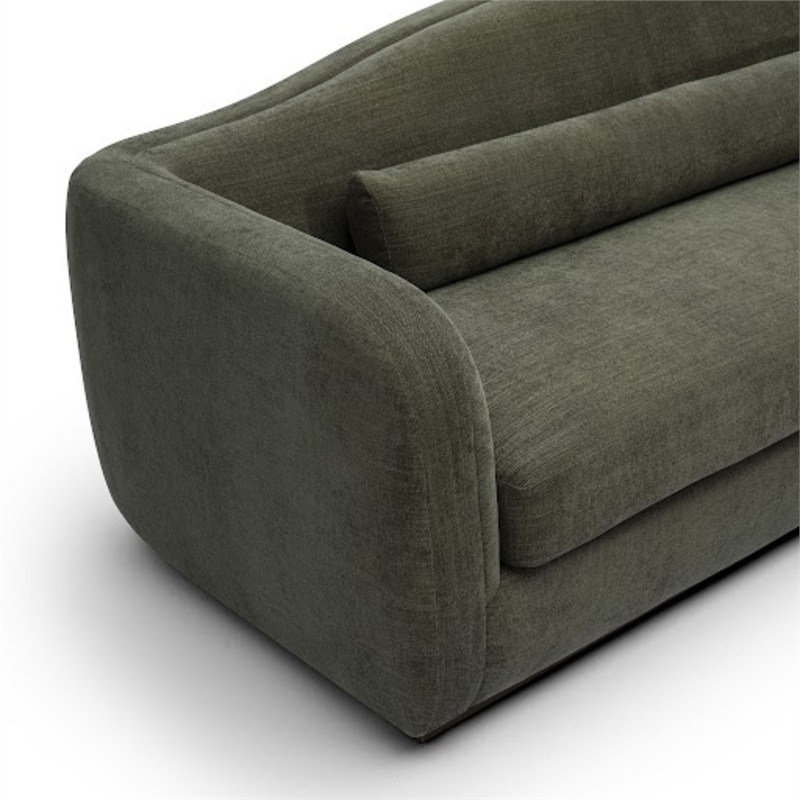 Camille Green Performance Linen Chenille Sofa