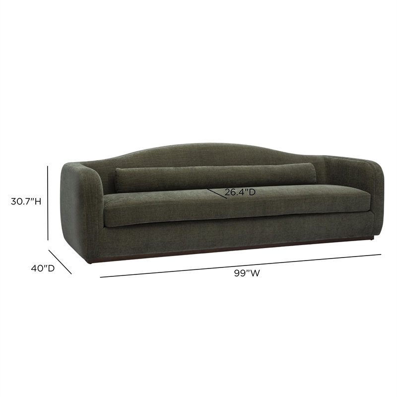 Camille Green Performance Linen Chenille Sofa