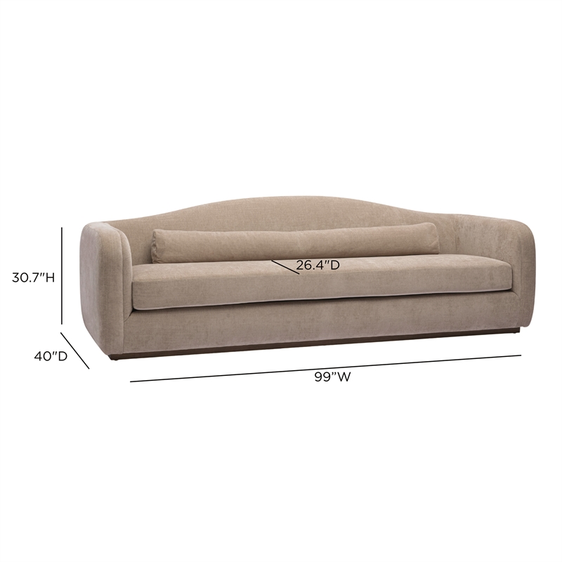 Camille Stone Performance Linen Chenille Sofa