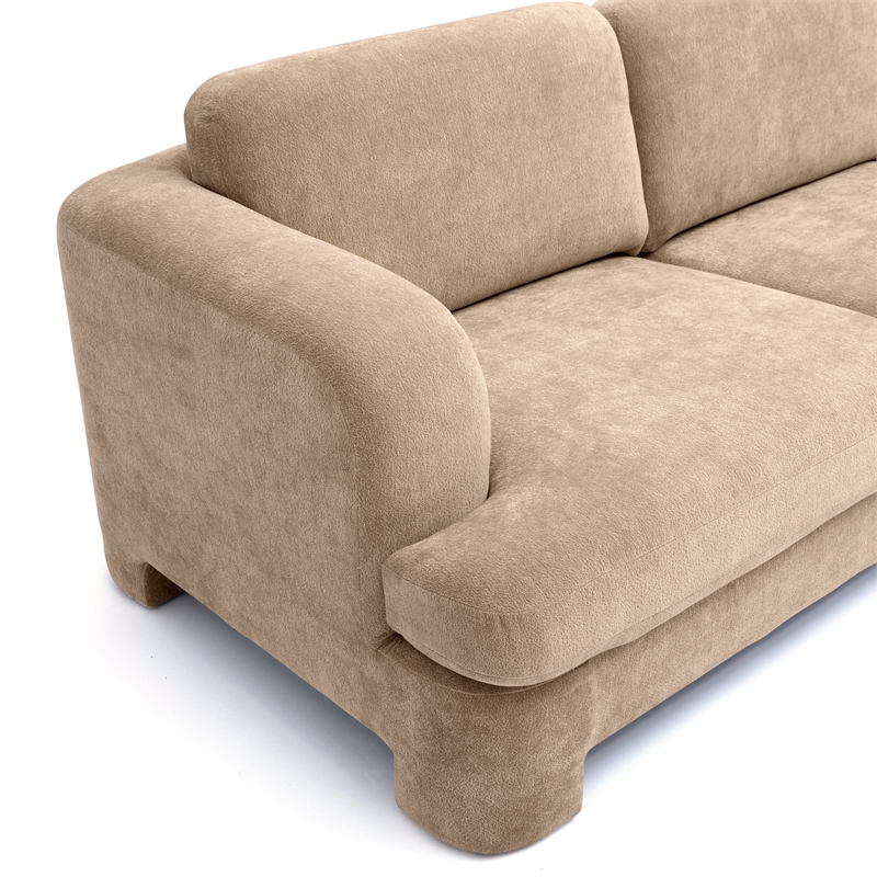 Halsey Tan Textured Fabric Sofa