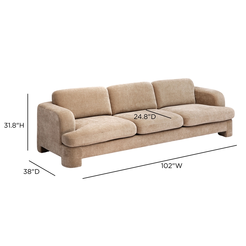 Halsey Tan Textured Fabric Sofa