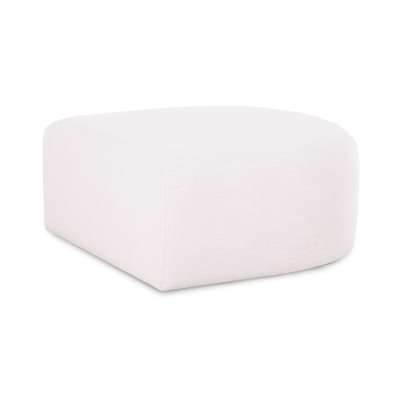 Gorge Cream Performance Fabric Ottoman