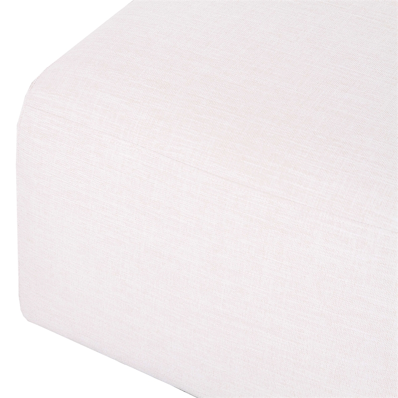 Gorge Cream Performance Fabric Ottoman