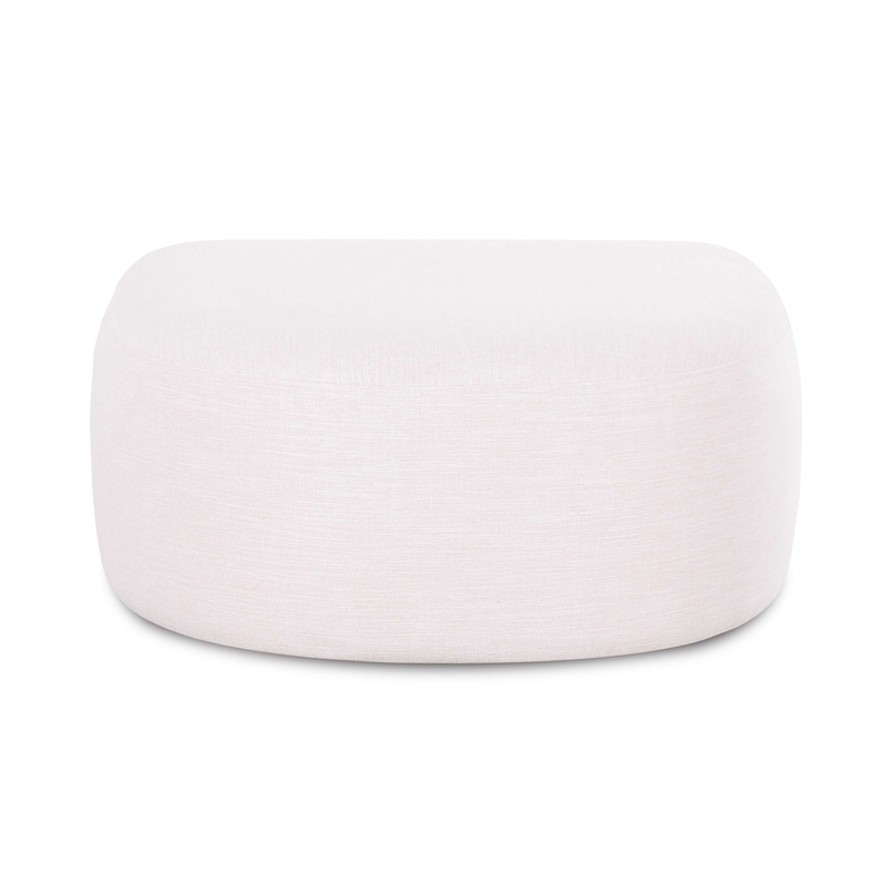Gorge Cream Performance Fabric Ottoman