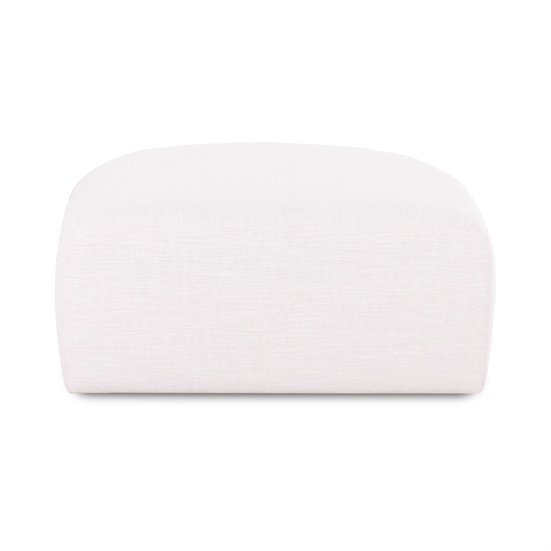 Gorge Cream Performance Fabric Ottoman