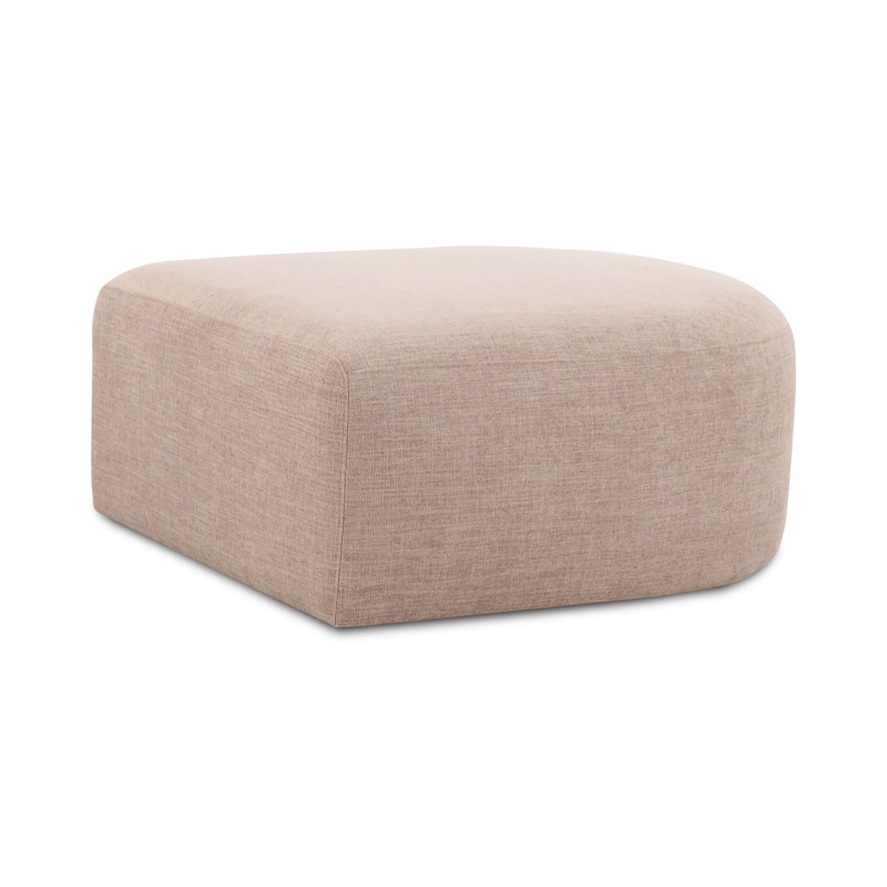 Gorge Tan Performance Fabric Ottoman