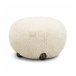 Pucker Natural Contract-Grade Vegan Shearling Ottoman
