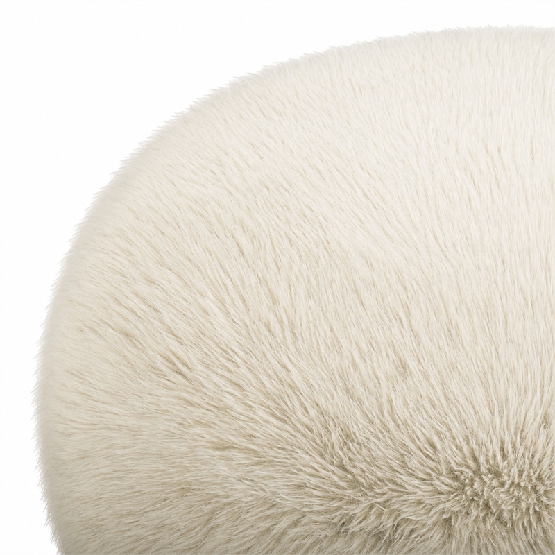 Pucker Natural Contract-Grade Vegan Shearling Ottoman