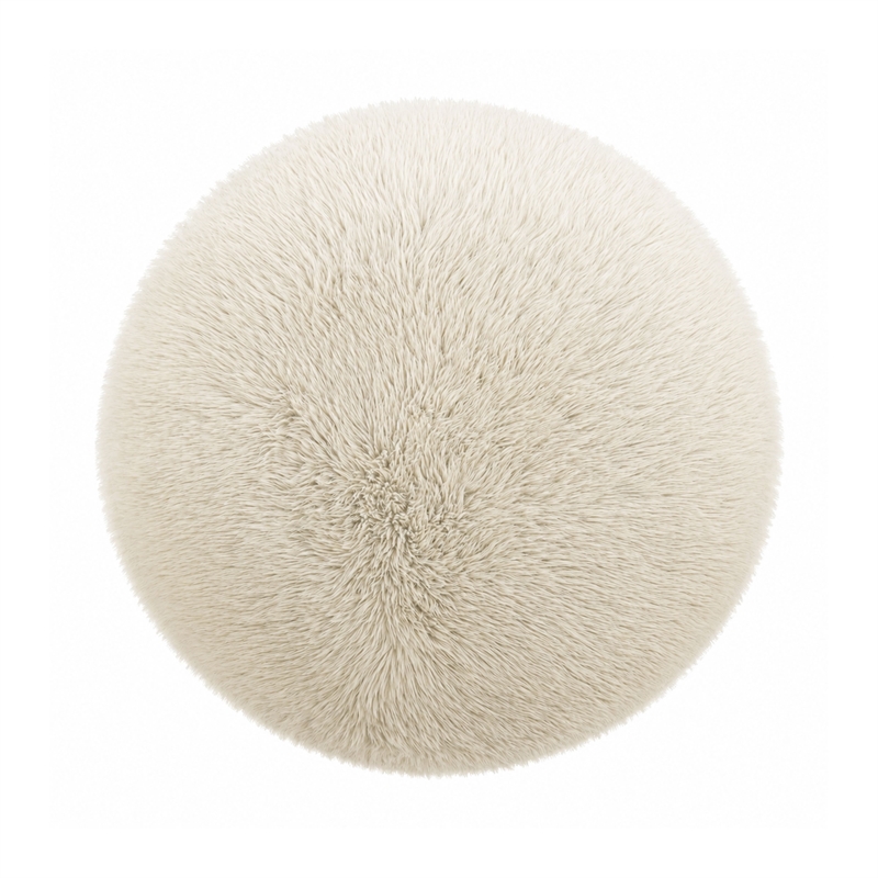 Pucker Natural Contract-Grade Vegan Shearling Ottoman