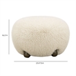 Pucker Natural Contract-Grade Vegan Shearling Ottoman