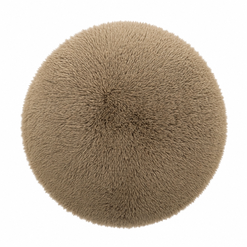 Pucker Taupe Contract-Grade Vegan Shearling Ottoman