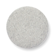Tassy Neutral Floral Tasseled Round Ottoman