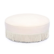 Tassy Pink Tasseled Round Ottoman