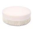 Tassy Pink Tasseled Round Ottoman